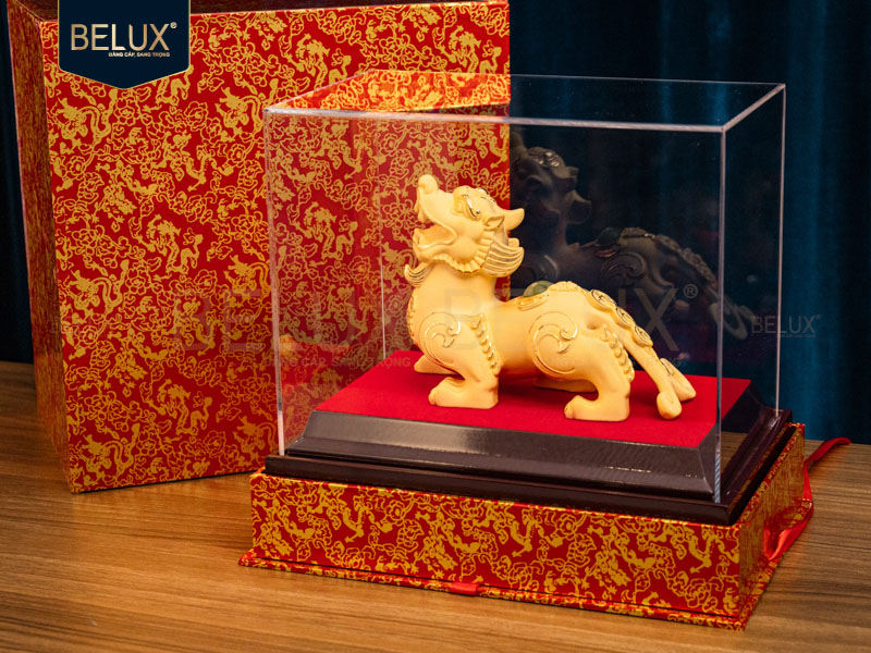 Tượng Tỳ Hưu dát vàng cát&nbsp;15x7.5x11cm